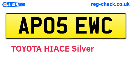 AP05EWC are the vehicle registration plates.