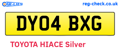 DY04BXG are the vehicle registration plates.