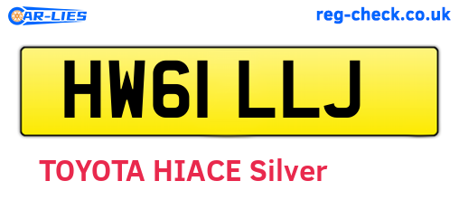 HW61LLJ are the vehicle registration plates.