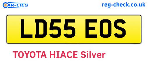LD55EOS are the vehicle registration plates.