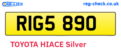 RIG5890 are the vehicle registration plates.