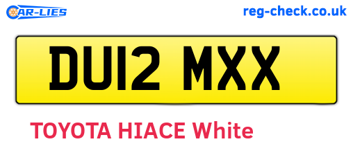 DU12MXX are the vehicle registration plates.