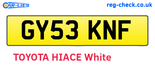 GY53KNF are the vehicle registration plates.