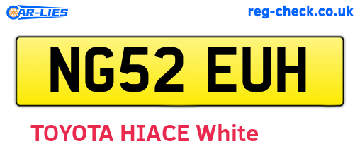 NG52EUH are the vehicle registration plates.