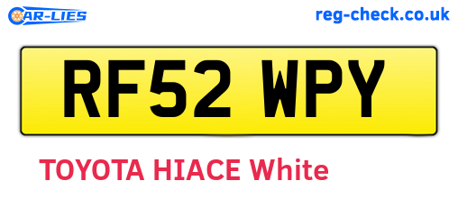 RF52WPY are the vehicle registration plates.