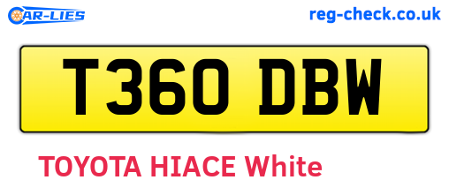 T360DBW are the vehicle registration plates.