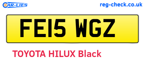 FE15WGZ are the vehicle registration plates.
