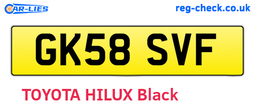 GK58SVF are the vehicle registration plates.