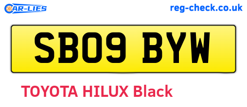 SB09BYW are the vehicle registration plates.