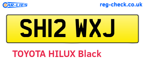 SH12WXJ are the vehicle registration plates.