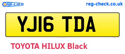 YJ16TDA are the vehicle registration plates.