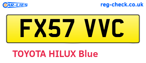 FX57VVC are the vehicle registration plates.