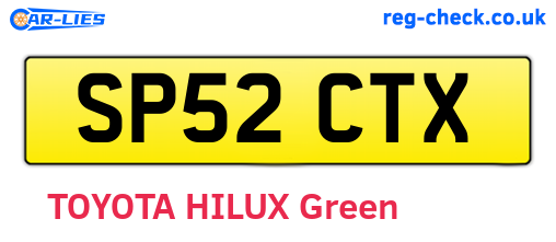 SP52CTX are the vehicle registration plates.