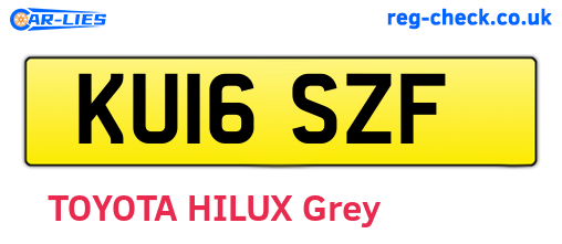 KU16SZF are the vehicle registration plates.