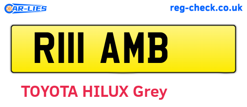 R111AMB are the vehicle registration plates.