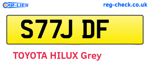 S77JDF are the vehicle registration plates.