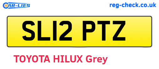 SL12PTZ are the vehicle registration plates.
