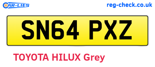 SN64PXZ are the vehicle registration plates.