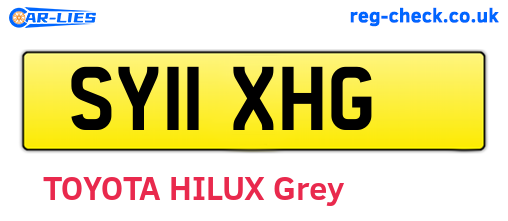 SY11XHG are the vehicle registration plates.