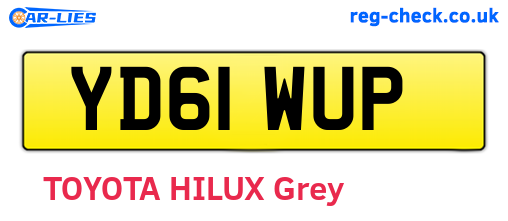 YD61WUP are the vehicle registration plates.