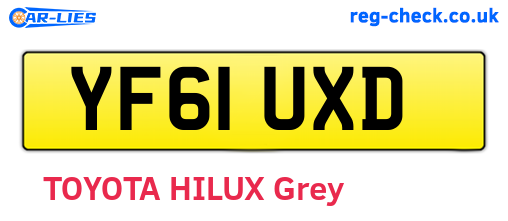 YF61UXD are the vehicle registration plates.