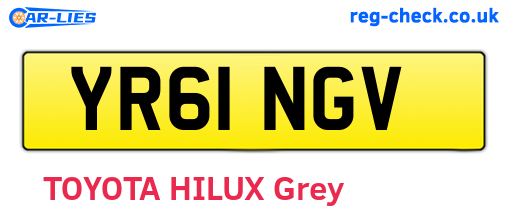 YR61NGV are the vehicle registration plates.