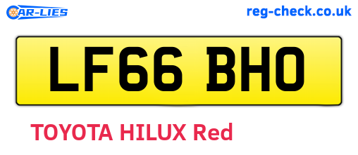 LF66BHO are the vehicle registration plates.