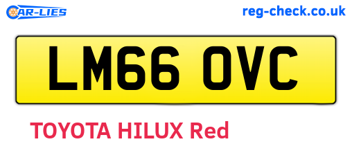LM66OVC are the vehicle registration plates.