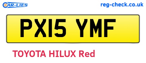 PX15YMF are the vehicle registration plates.