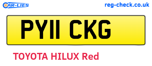 PY11CKG are the vehicle registration plates.
