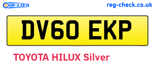 DV60EKP are the vehicle registration plates.