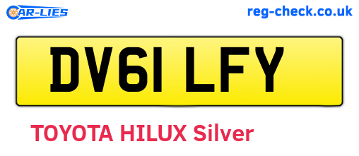 DV61LFY are the vehicle registration plates.