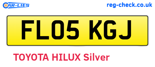 FL05KGJ are the vehicle registration plates.