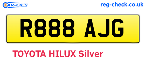 R888AJG are the vehicle registration plates.