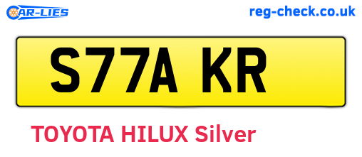 S77AKR are the vehicle registration plates.