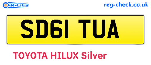 SD61TUA are the vehicle registration plates.