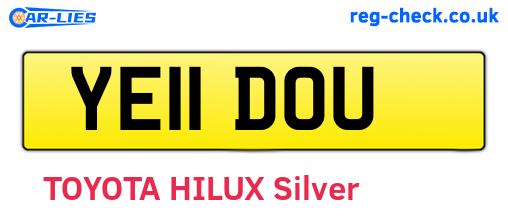 YE11DOU are the vehicle registration plates.