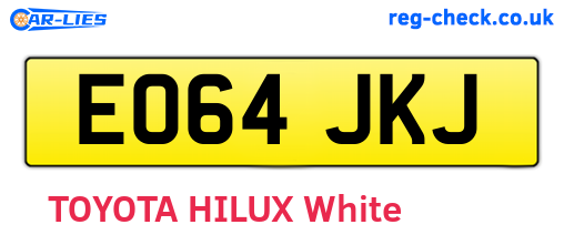 EO64JKJ are the vehicle registration plates.