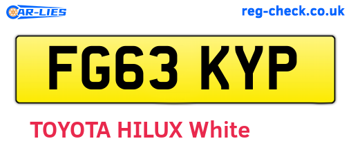 FG63KYP are the vehicle registration plates.