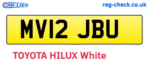 MV12JBU are the vehicle registration plates.