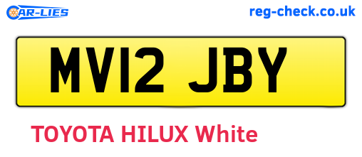 MV12JBY are the vehicle registration plates.