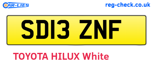 SD13ZNF are the vehicle registration plates.