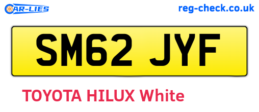 SM62JYF are the vehicle registration plates.