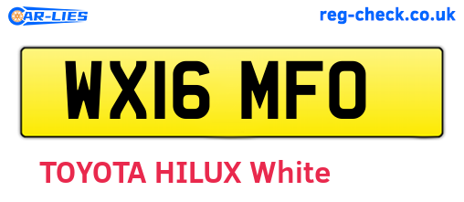 WX16MFO are the vehicle registration plates.