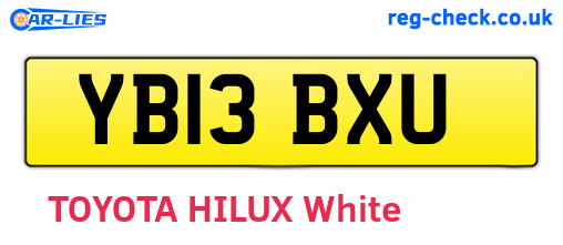 YB13BXU are the vehicle registration plates.