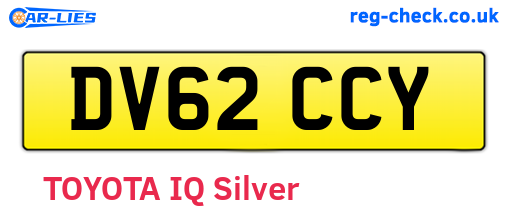 DV62CCY are the vehicle registration plates.