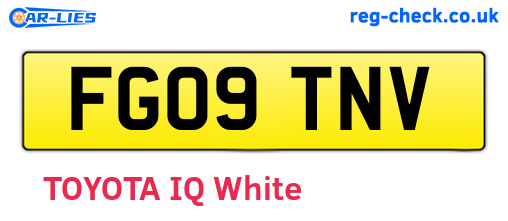 FG09TNV are the vehicle registration plates.