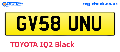 GV58UNU are the vehicle registration plates.