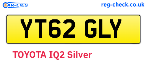 YT62GLY are the vehicle registration plates.