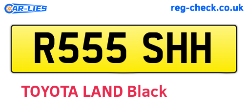 R555SHH are the vehicle registration plates.